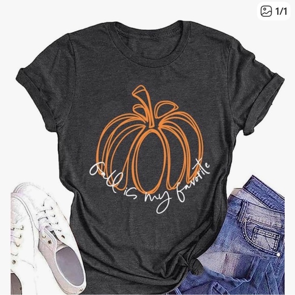 Tops - Pumpkin Shirts Funny Leopard Pumpkin Fall Graphic Tees Top Size Medium NWT